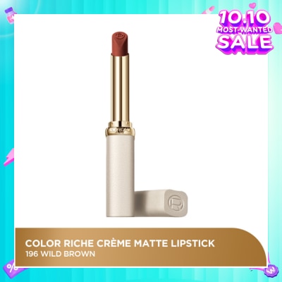L'OREAL PARIS MAKEUP Color Riche Creme Matte Lipstick 196 Wild Brown 1s