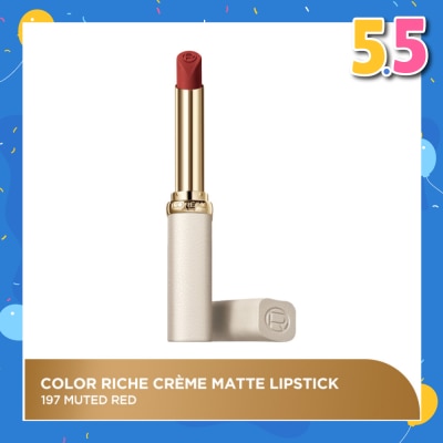 L'OREAL PARIS MAKEUP Color Riche Creme Matte Lipstick 197 Muted Red 1s