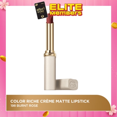 L'OREAL PARIS MAKEUP Color Riche Creme Matte Lipstick 198 Burnt Rose 1s