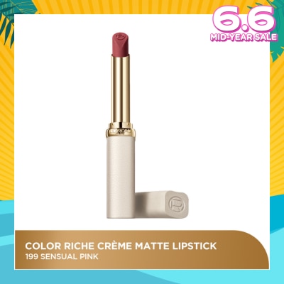L'OREAL PARIS MAKEUP Color Riche Creme Matte Lipstick 199 Sensual Pink 1s