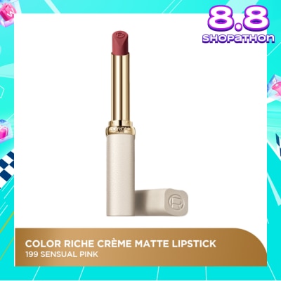 L'OREAL PARIS MAKEUP Color Riche Creme Matte Lipstick 199 Sensual Pink 1s