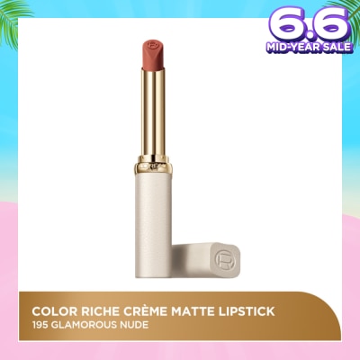 L'OREAL PARIS MAKEUP Color Riche Creme Matte Lipstick 195 Glamorous Nude 1s