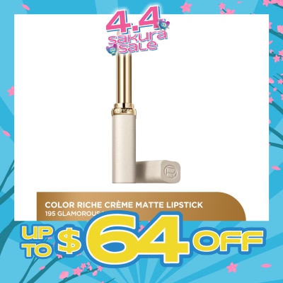 L'OREAL PARIS MAKEUP - Color Riche Creme Matte Lipstick 195 Glamorous Nude 1s