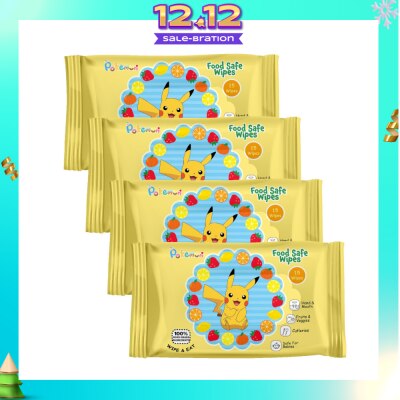 CAREDYN Pokemon Food Safe Wipes Packset (100% Food Grade Ingredients) 15s x 4 Packs