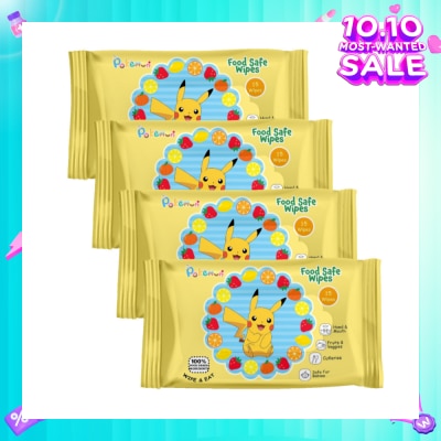 CAREDYN Pokemon Food Safe Wipes Packset (100% Food Grade Ingredients) 15s x 4 Packs