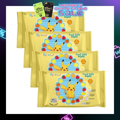 CAREDYN Pokemon Food Safe Wipes Packset (100% Food Grade Ingredients) 15s x 4 Packs