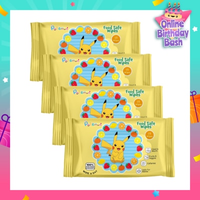 CAREDYN Pokemon Food Safe Wipes Packset (100% Food Grade Ingredients) 15s x 4 Packs