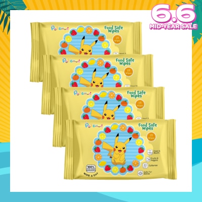 CAREDYN Pokemon Food Safe Wipes Packset (100% Food Grade Ingredients) 15s x 4 Packs