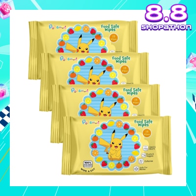 CAREDYN Pokemon Food Safe Wipes Packset (100% Food Grade Ingredients) 15s x 4 Packs