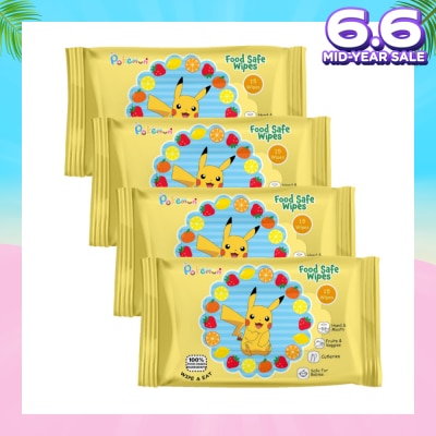 CAREDYN Pokemon Food Safe Wipes Packset (100% Food Grade Ingredients) 15s x 4 Packs