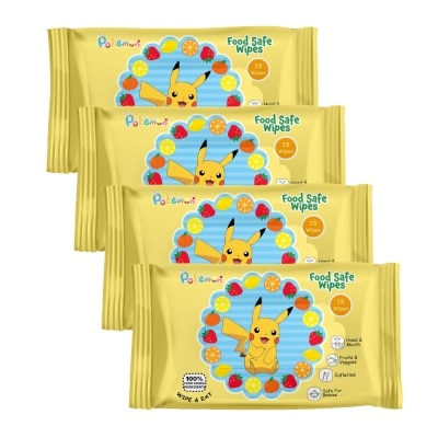 CAREDYN Pokemon Food Safe Wipes Packset (100% Food Grade Ingredients) 15s x 4 Packs