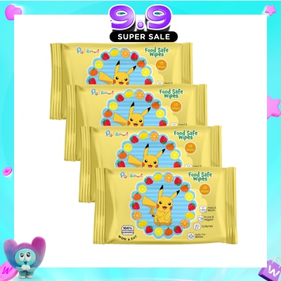 CAREDYN - Pokemon Food Safe Wipes Packset (100% Food Grade Ingredients) 15s x 4 Packs image