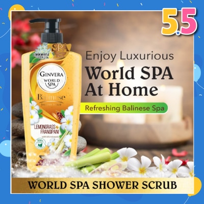 GINVERA World Spa Balinese Shower Scrub Lemongrass & Frangipani 750ml