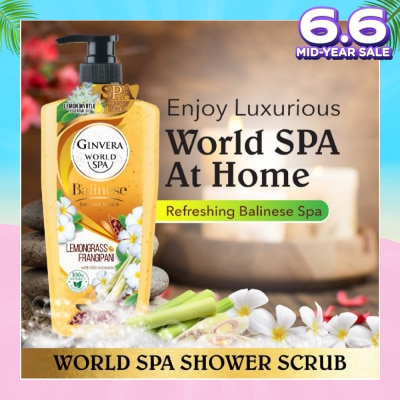 GINVERA World Spa Balinese Shower Scrub Lemongrass & Frangipani 750ml
