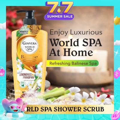 GINVERA - World Spa Balinese Shower Scrub Lemongrass & Frangipani 750ml