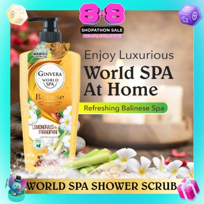 GINVERA - World Spa Balinese Shower Scrub Lemongrass & Frangipani 750ml