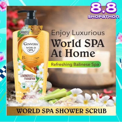 GINVERA World Spa Balinese Shower Scrub Lemongrass & Frangipani 750ml