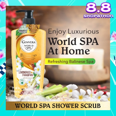 GINVERA World Spa Balinese Shower Scrub Lemongrass & Frangipani 750ml