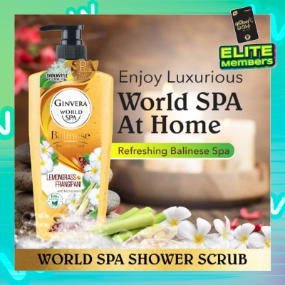 GINVERA World Spa Balinese Shower Scrub Lemongrass & Frangipani 750ml