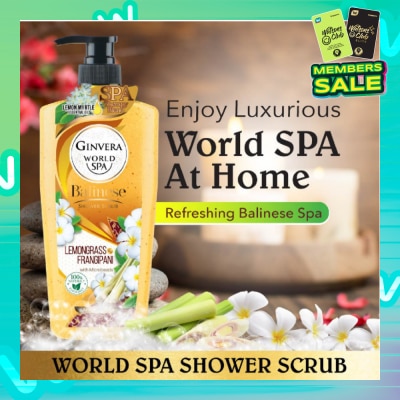 GINVERA World Spa Balinese Shower Scrub Lemongrass & Frangipani 750ml