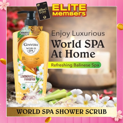 GINVERA World Spa Balinese Shower Scrub Lemongrass & Frangipani 750ml