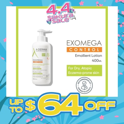 ADERMA - Exomega Control Emollient Fragrance-free Anti-Scratching Lotion (Anti-Irritation) 400ml (Expiry: Dec`2026)