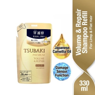 TSUBAKI Premium Volume & Repair Shampoo Refill (For Limp & Flat Hair) 330ml