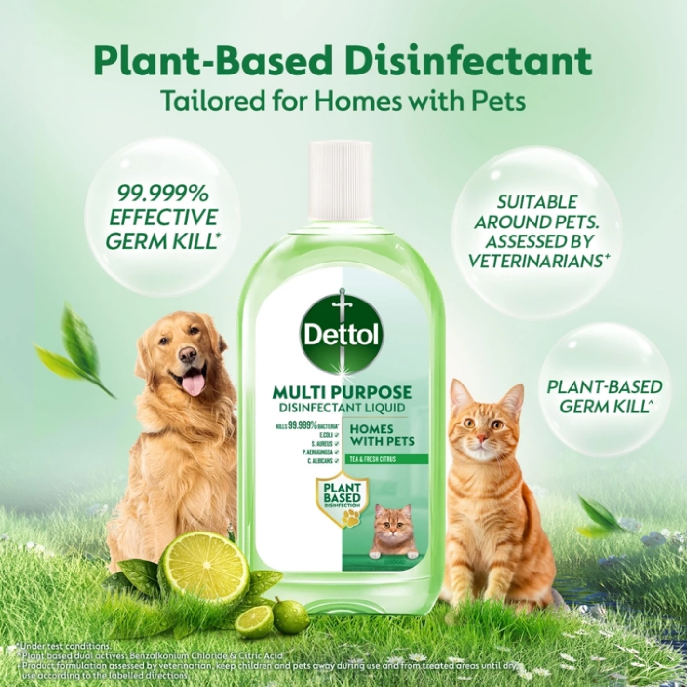 Plant-Based Tea & Fresh Citrus Scented Multipurpose Disinfectant Liquid 1L image