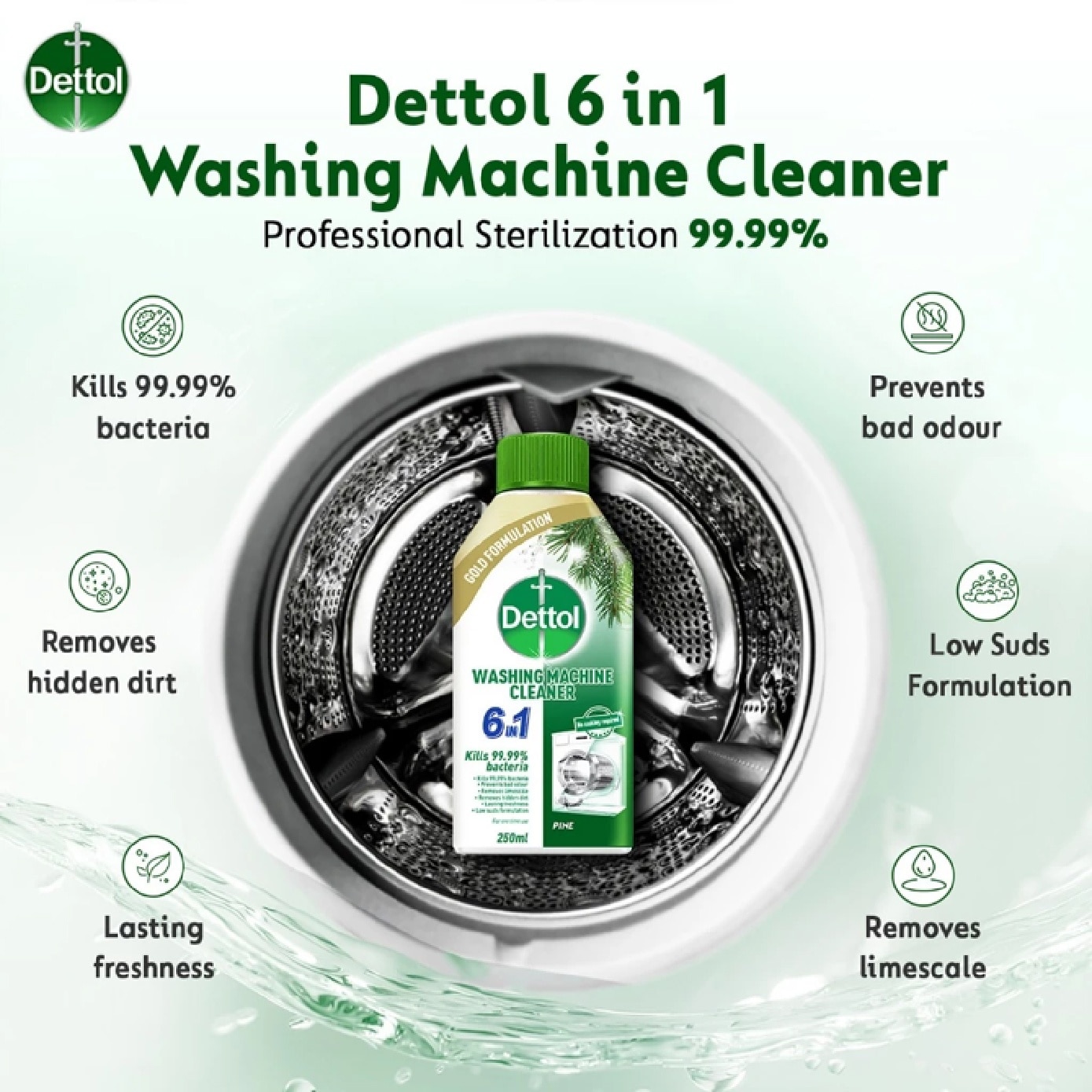 Pine Scented 6-in-1 Washing Machine Cleaner 250ml image