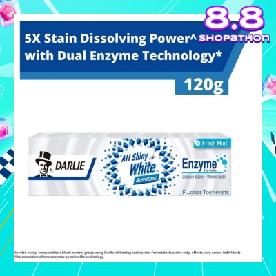 DARLIE All Shiny White Supreme Enzyme Formula Toothpaste Fresh Mint 120g