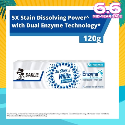 DARLIE All Shiny White Supreme Enzyme Formula Toothpaste Fresh Mint 120g