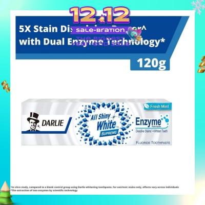 DARLIE All Shiny White Supreme Enzyme Formula Toothpaste Fresh Mint 120g