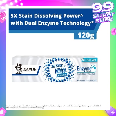 DARLIE All Shiny White Supreme Enzyme Formula Toothpaste Fresh Mint 120g