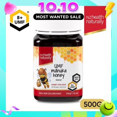 NZHEALTH NATURALLY Manuka Honey Blend UMF 8+ For Kids Aged 1 Year & Over (For Immune, Digestive Support & Relief of Mouth Ulcers & Sore Throat) 500g image