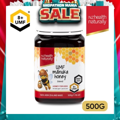 NZHEALTH NATURALLY - Manuka Honey Blend UMF 8+ For Kids Aged 1 Year & Over (For Immune, Digestive Support & Relief of Mouth Ulcers & Sore Throat) 500g