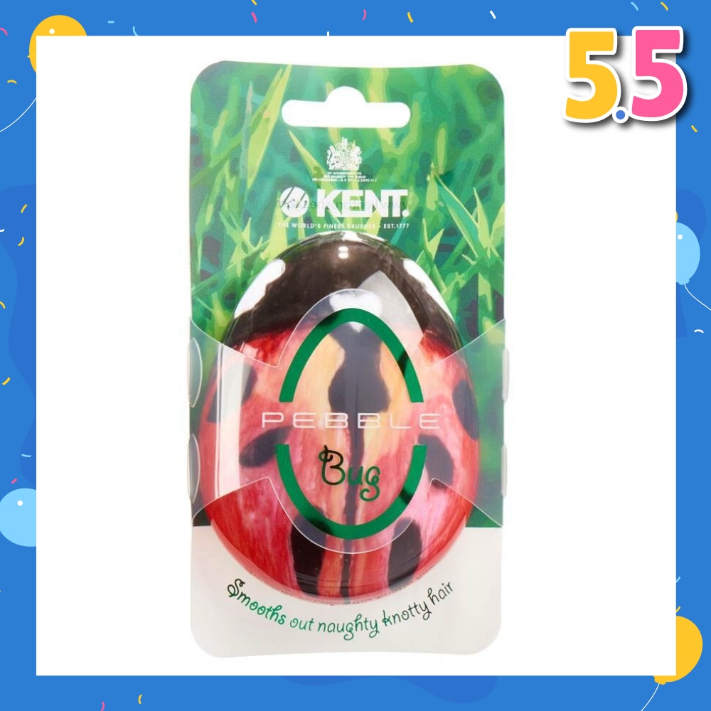 Pbug The Pebble (Travel Hair Brush For Wet Or Dry Hair Ladybug) 1s