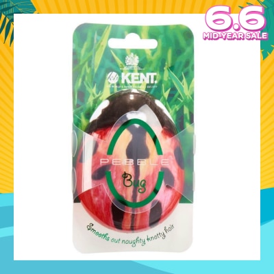 KENT BRUSHES Pbug The Pebble (Travel Hair Brush For Wet Or Dry Hair Ladybug) 1s