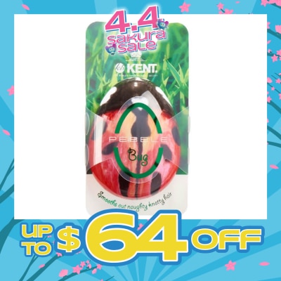 KENT BRUSHES - Pbug The Pebble (Travel Hair Brush For Wet Or Dry Hair Ladybug) 1s