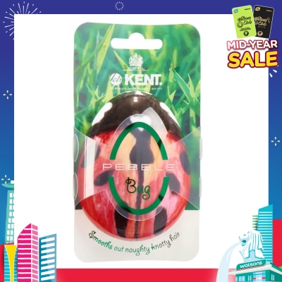 KENT BRUSHES Pbug The Pebble (Travel Hair Brush For Wet Or Dry Hair Ladybug) 1s