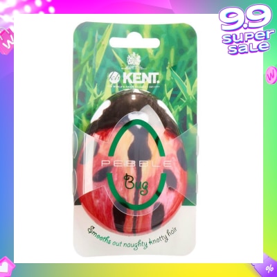 KENT BRUSHES Pbug The Pebble (Travel Hair Brush For Wet Or Dry Hair Ladybug) 1s