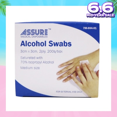 ASSURE Sterile 2ply Alcohol Swab (3cm x 3cm) 200s