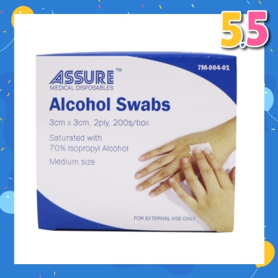 ASSURE Sterile 2ply Alcohol Swab (3cm x 3cm) 200s