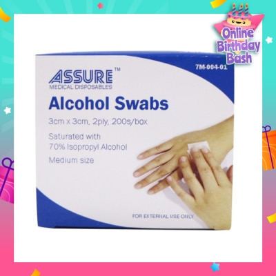 ASSURE Sterile 2ply Alcohol Swab (3cm x 3cm) 200s