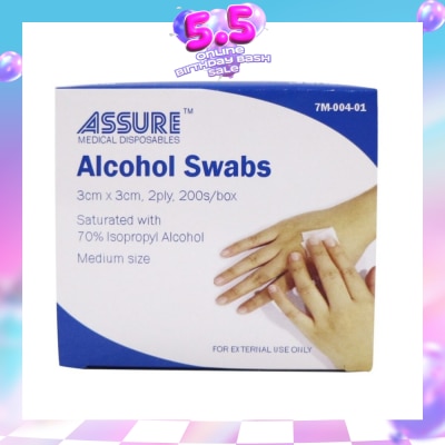 ASSURE - Sterile 2ply Alcohol Swab (3cm x 3cm) 200s