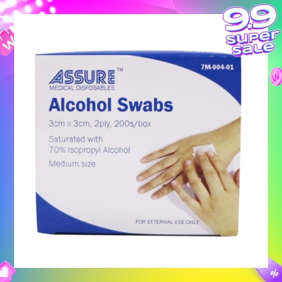 ASSURE Sterile 2ply Alcohol Swab (3cm x 3cm) 200s