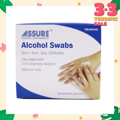 ASSURE Sterile 2ply Alcohol Swab (3cm x 3cm) 200s