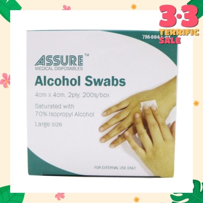 ASSURE Alcohol 2ply Swab Sterile (4cm x 4cm) 200s