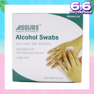 ASSURE Alcohol 2ply Swab Sterile (4cm x 4cm) 200s