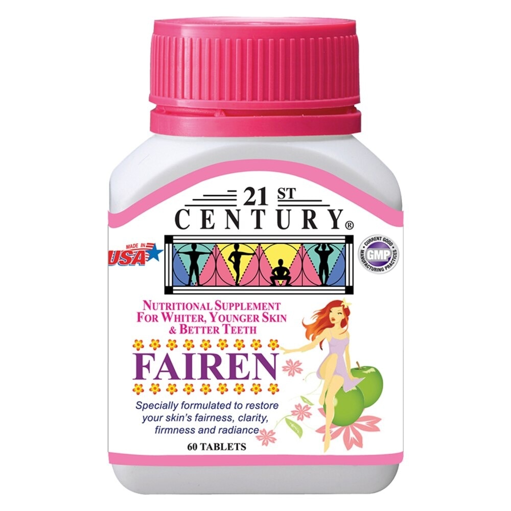 21st CENTURY Fairen Nutritional Supplement For Men & Women Tablets (For Fairer Skin &  Better Teeth) 60s