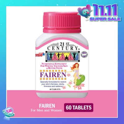 21ST CENTURY 21st CENTURY Fairen Nutritional Supplement For Men & Women Tablets (For Fairer Skin & Better Teeth) 60s